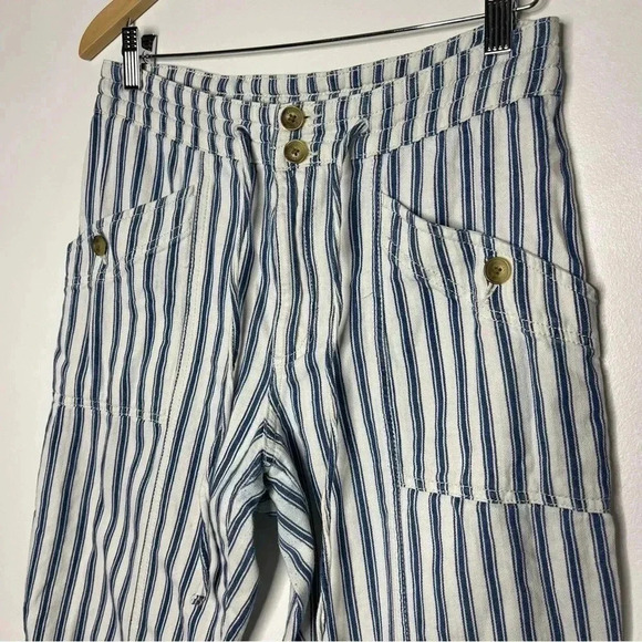 American Eagle High Rise Taper Cotton Pants Striped Size 6 - Picture 6 of 9